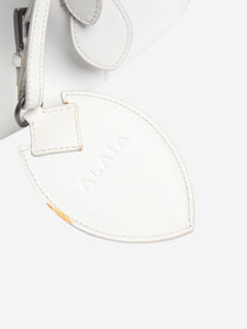 Alaia White leather laser-cut top handle bag