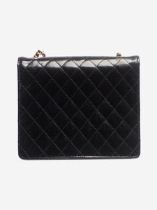 Chanel Black 2011 patent quilted mini single flap bag