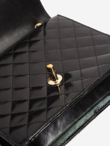 Chanel Black 2011 patent quilted mini single flap bag