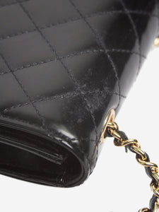 Chanel Black 2011 patent quilted mini single flap bag