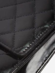 Chanel Black 2011 patent quilted mini single flap bag