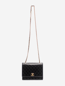 Chanel Black 2011 patent quilted mini single flap bag