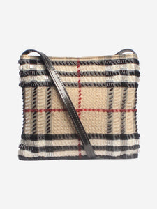 Burberry Neutral beaded check mini bag