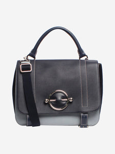 JW Anderson Navy and ice blue Disc satchel bag