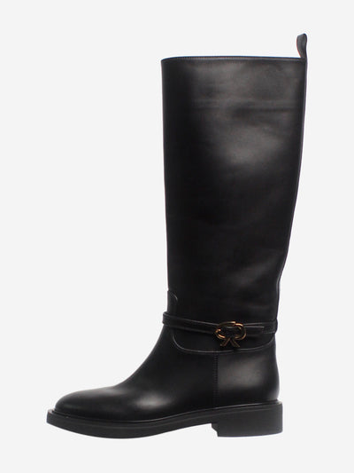 Black leather knee-high riding boots - size EU 38 Boots Gianvito Rossi 