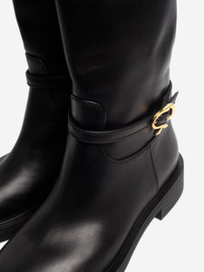 Gianvito Rossi Black leather knee-high riding boots - size EU 38