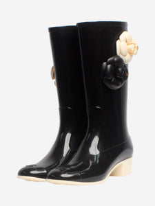 Chanel Black camilla rain boots - size EU 37 (UK 4)