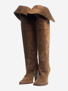 Ralph Lauren Brown suede over-the-knee boots - size EU 37