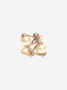 Louis Vuitton Gold pearl ring, bracelet and earrings set