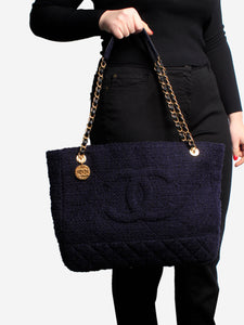 Chanel Dark blue 2020 tweed GST tote bag