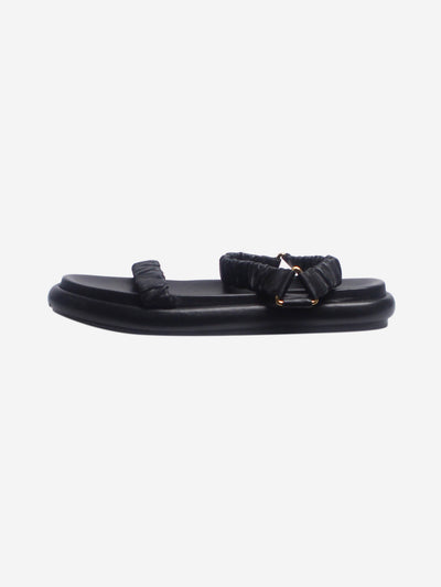 Black leather elasticated-strap sandals - size EU 40 Flat Sandals Khaite 