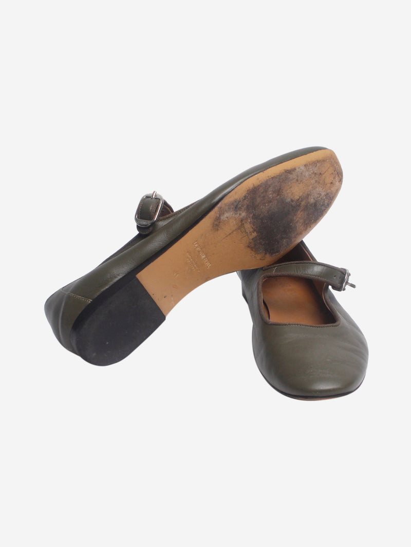 Olive green Mary Jane ballet flats - size EU 41 Flat Shoes Le Monde Beryl 