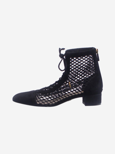 Black suede mesh ankle boots - size EU 37.5 Boots Christian Dior 