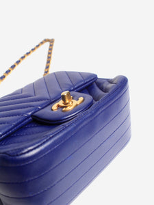 Chanel Navy blue 2015 lambskin Mini Square Classic Single Flap bag