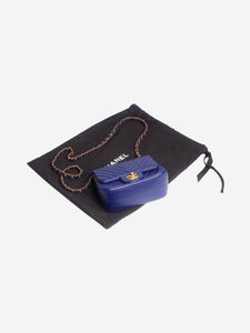 Chanel Navy blue 2015 lambskin Mini Square Classic Single Flap bag