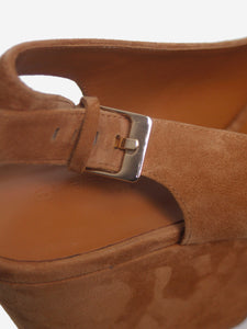 Clergerie Camel velvet Longan wedges - size EU 38