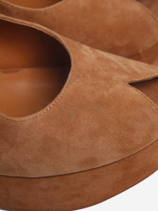 Clergerie Camel velvet Longan wedges - size EU 38