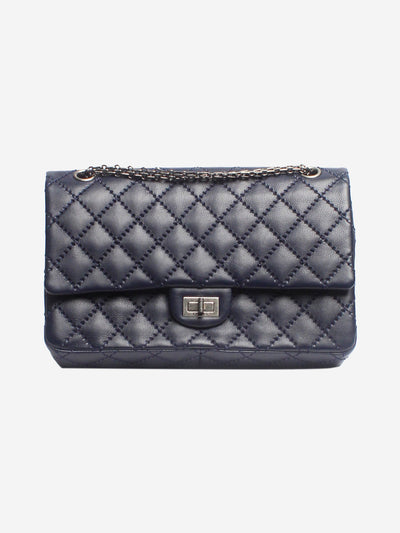 Navy blue 2014 large 2.55 lambskin quilted shoulder bag Shoulder bags Chanel 