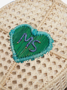 Mercedes Salazar Neutral bird raffia shoulder bag