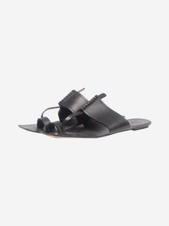 Black leather thong sandals - size EU 39 Flat Sandals Saint Laurent 