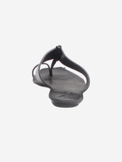 Black leather thong sandals - size EU 39 Flat Sandals Saint Laurent 