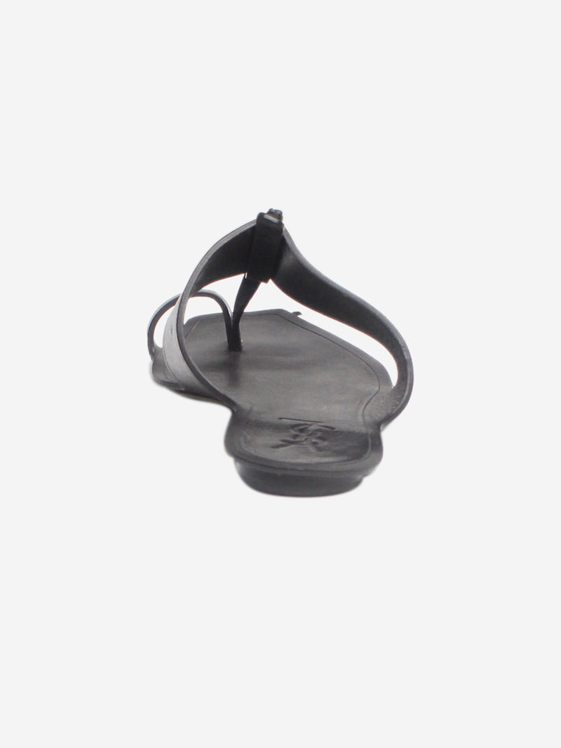 Black leather thong sandals - size EU 39 Flat Sandals Saint Laurent 