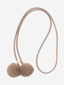 Max Mara Taupe Pom-Pom Tubular belt