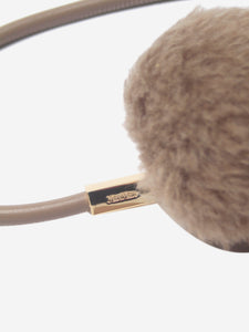 Max Mara Taupe Pom-Pom Tubular belt