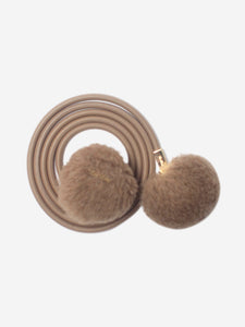 Max Mara Taupe Pom-Pom Tubular belt