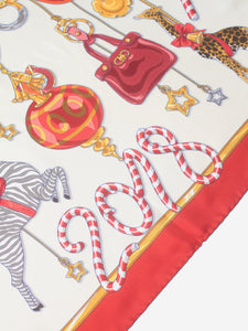 Salvatore Ferragamo Red 2018 Christmas silk scarf