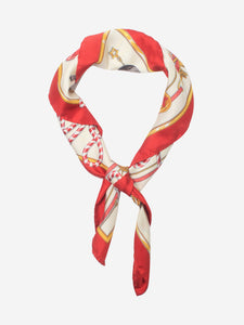 Salvatore Ferragamo Red 2018 Christmas silk scarf