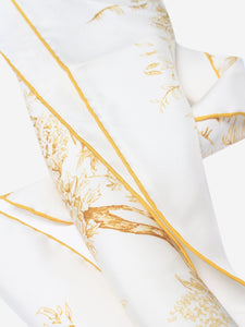 Christian Dior White and gold Jardin d'Hiver square scarf