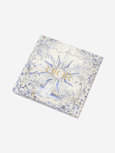 Christian Dior White and gold Jardin d'Hiver square scarf