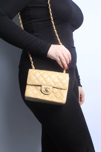 Chanel Beige vintage 2000 lambskin mini Classic Single Flap bag