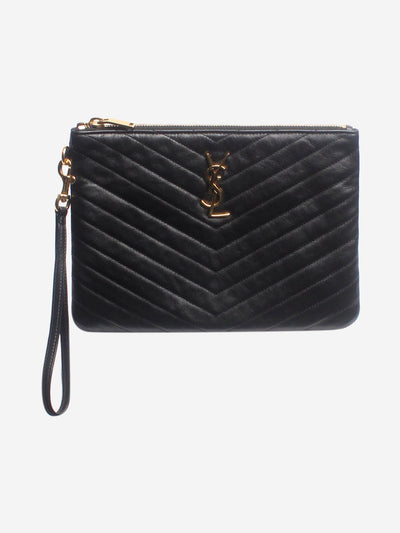 Black Cassandre chevron-quilted pouch Clutch bags Saint Laurent 