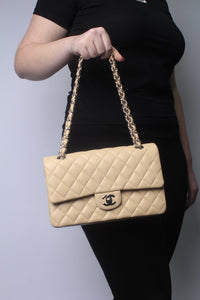 Chanel Cream 2011 medium lambskin Classic Double Flap