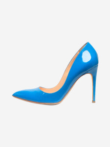 Rupert Sanderson Blue Malory patent leather pointed-toe pumps - size EU 40