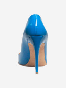 Rupert Sanderson Blue Malory patent leather pointed-toe pumps - size EU 40