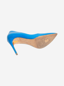 Rupert Sanderson Blue Malory patent leather pointed-toe pumps - size EU 40