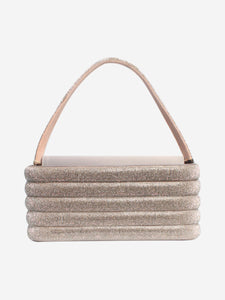 Rosantica Silver crystal clutch with strap