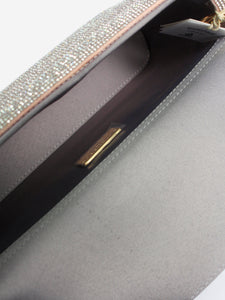 Rosantica Silver crystal clutch with strap
