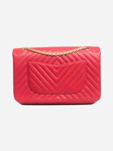 Chanel Pink 2017 Chevron double flap bag