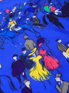 Hermes Blue silk printed scarf