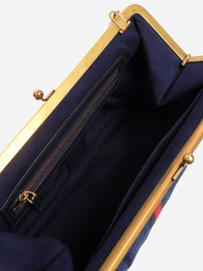 Gucci Dark blue Ophidia suede clutch bag