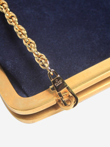 Gucci Dark blue Ophidia suede clutch bag