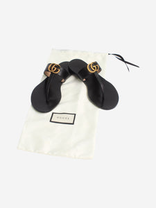 Gucci Black GG thong sandals - size EU 36.5