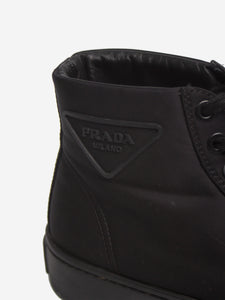 Prada Black Cassetta Wheel high-top trainers - size EU 39