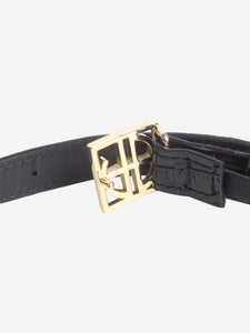 Anine Bing Black croc embossed patent belt