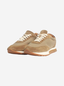 The Row Khaki suede and nylon trainers - size EU 37.5