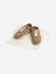 The Row Khaki suede and nylon trainers - size EU 37.5